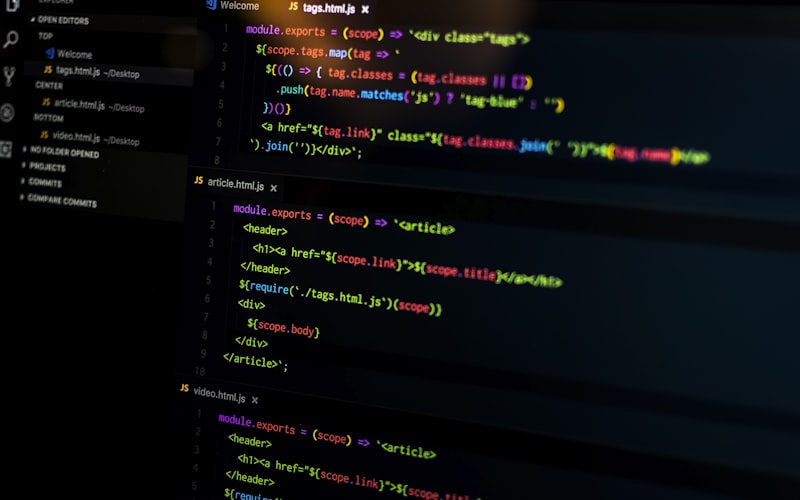 Developer writing code in a development environment
