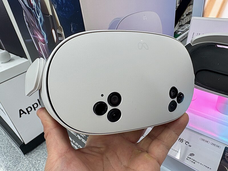 Meta Quest 3S — visor de realidad virtual visto de frente