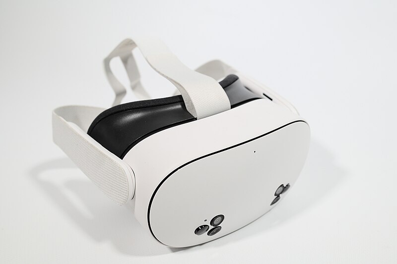 Meta Quest 3S visto de lado — diseño compacto y ligero