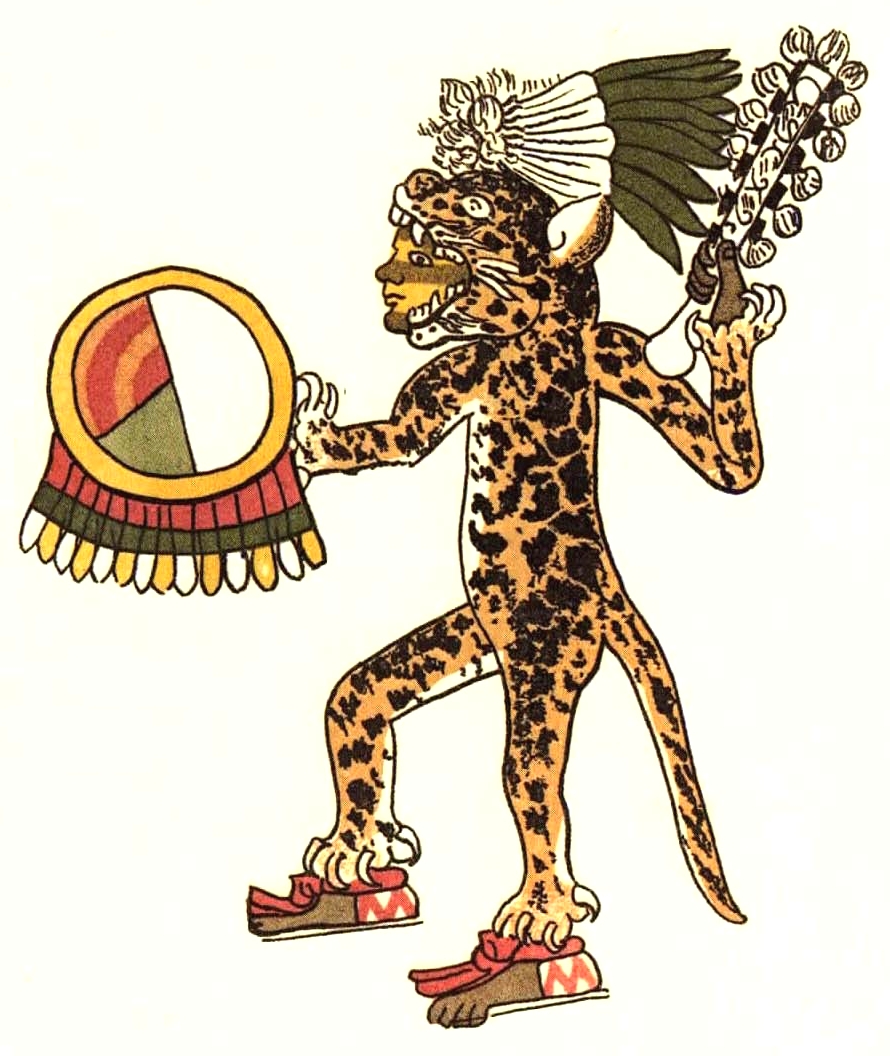 Guerrero jaguar azteca del Codex Magliabechiano, representacion de la elite nahual