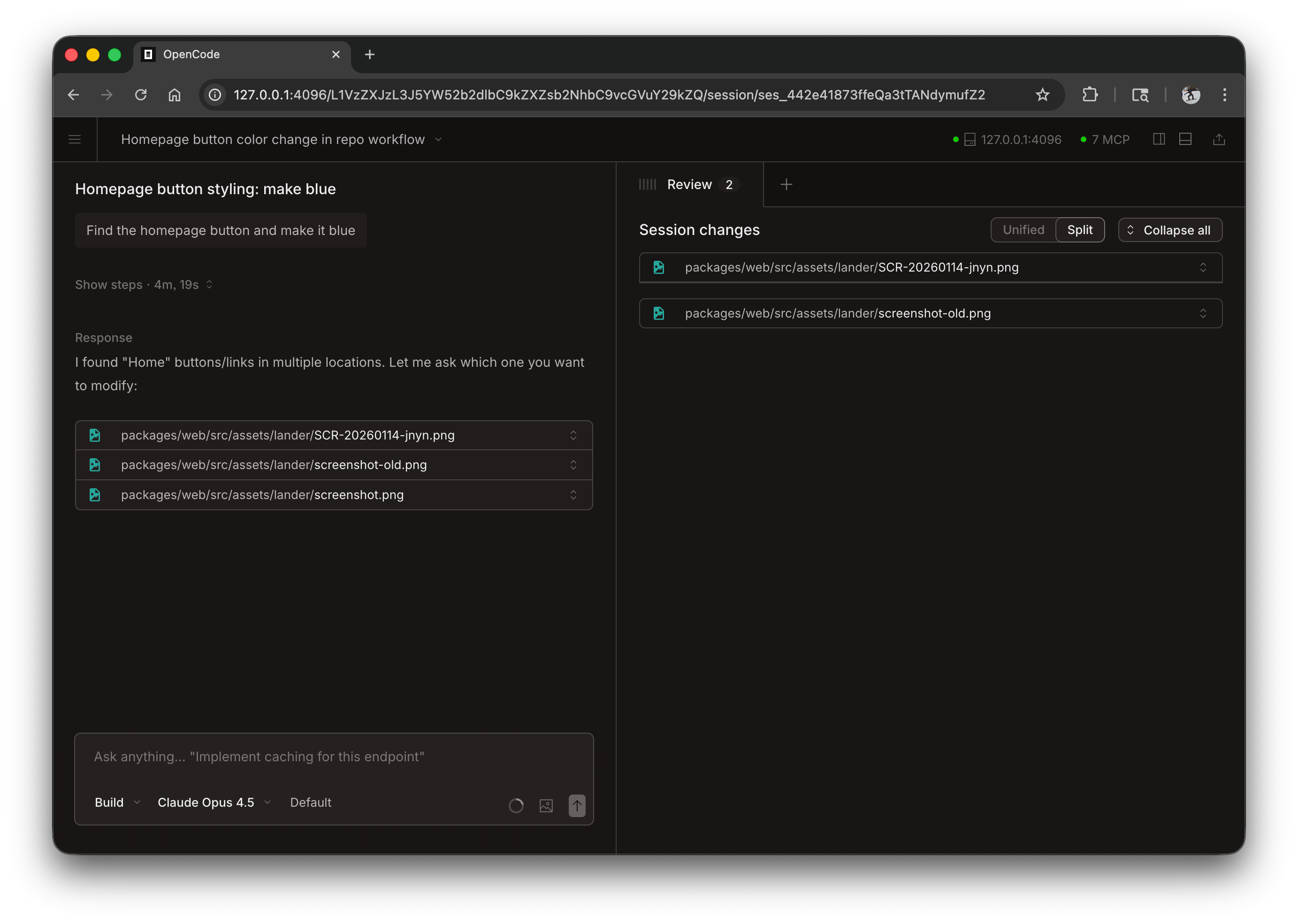Active OpenCode session showing agents in action